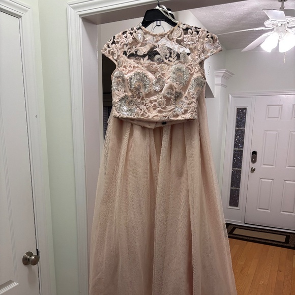 Blush Pink Two Piece Formal Dress - Picture 3 of 6